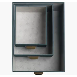 Exacompta OfficeByMe - Lot de 3 boîtes de rangement - bleu canard