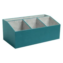 Exacompta OfficeByMe - Organiseur de bureau 4 compartiments - bleu canard