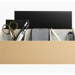 Exacompta OfficeByMe - Organiseur de bureau 4 compartiments - beige