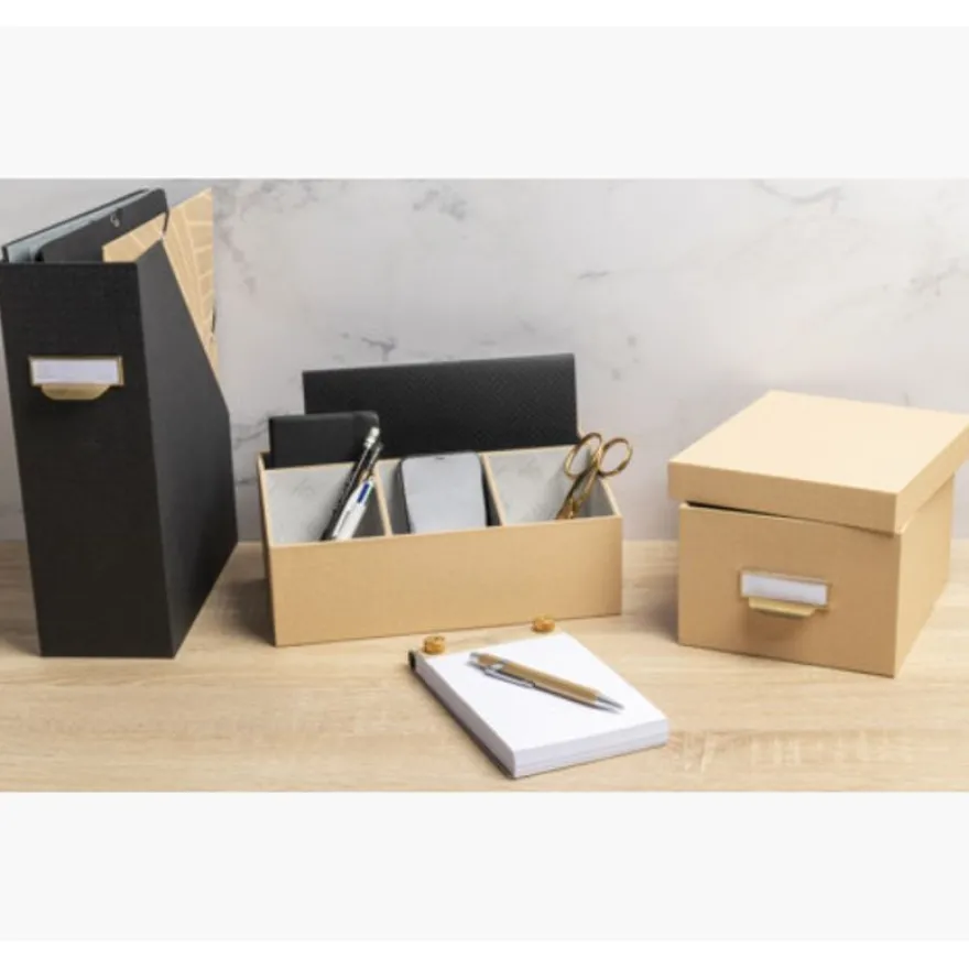 Exacompta OfficeByMe - Organiseur de bureau 4 compartiments - beige