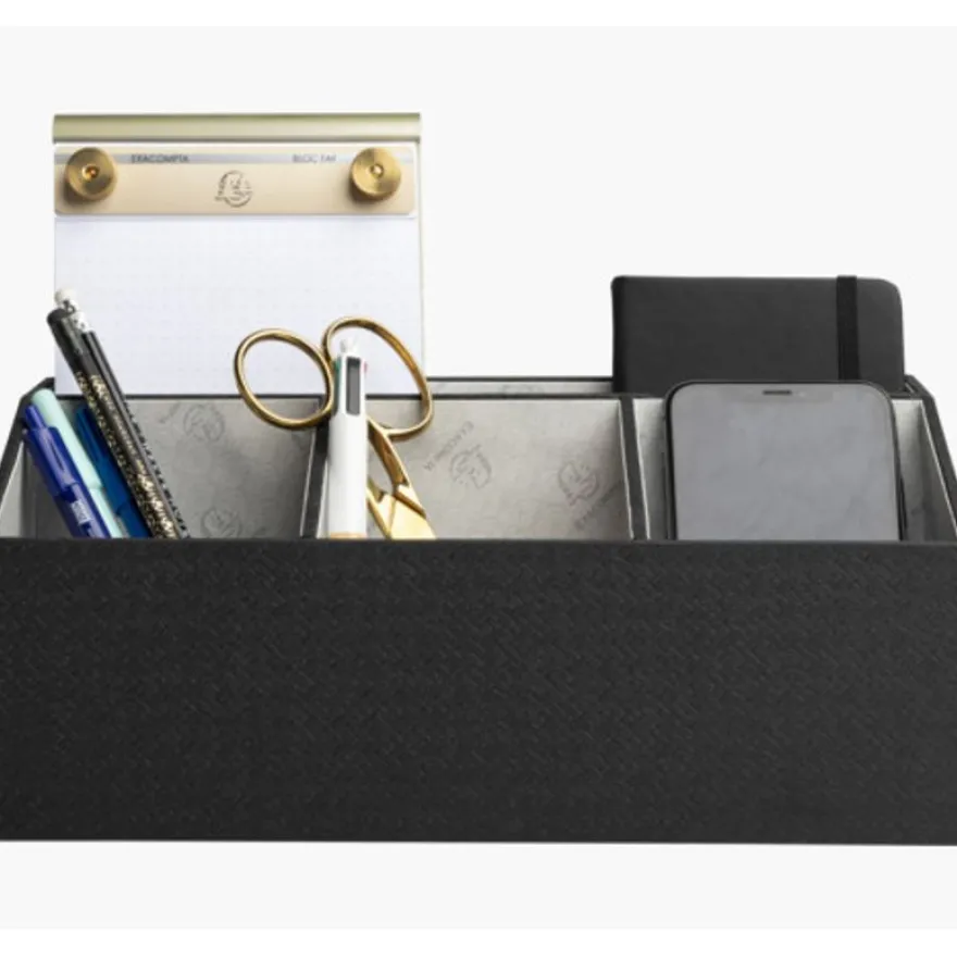 Exacompta OfficeByMe - Organiseur de bureau 4 compartiments - noir