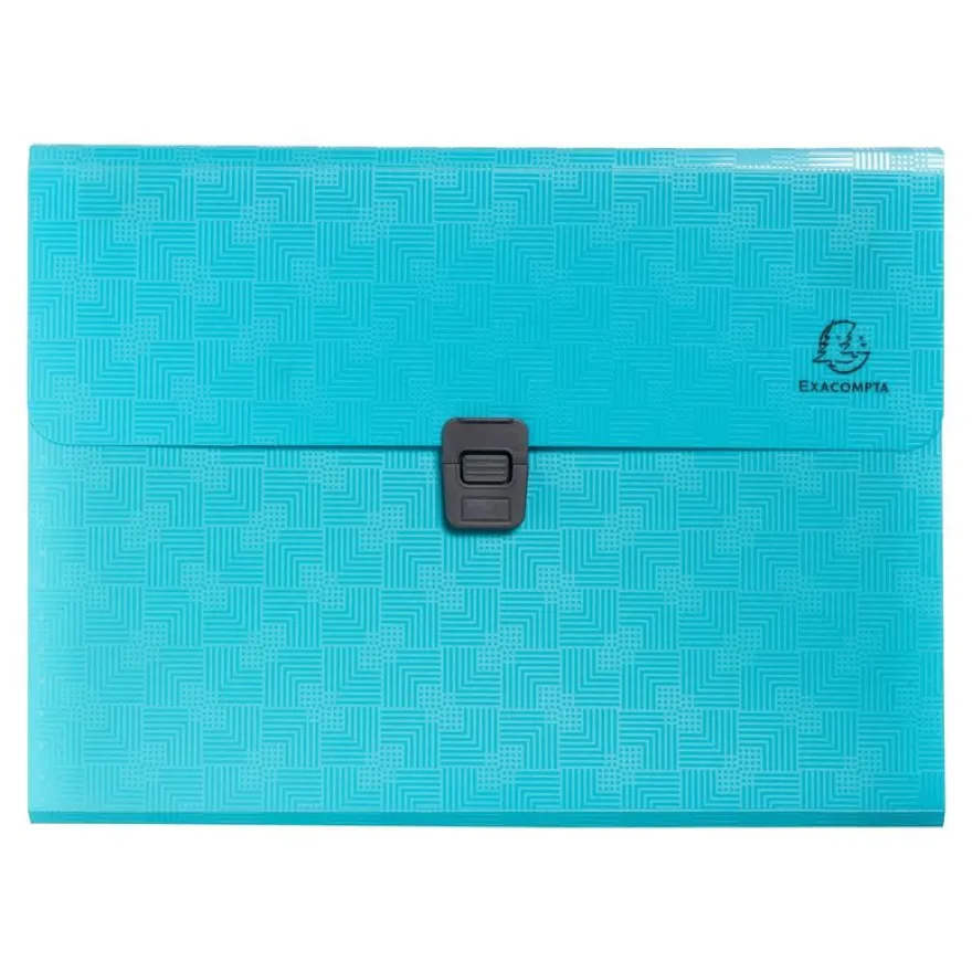 Exacompta Pop'N Co - Trieur à soufflet - 13 compartiments - pour A4 (210 x 297 mm) - cyan