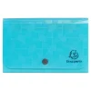 Exacompta Pop'N Co - Trieur à soufflet - 6 compartiments - 180 x 110 mm - à onglets - cyan