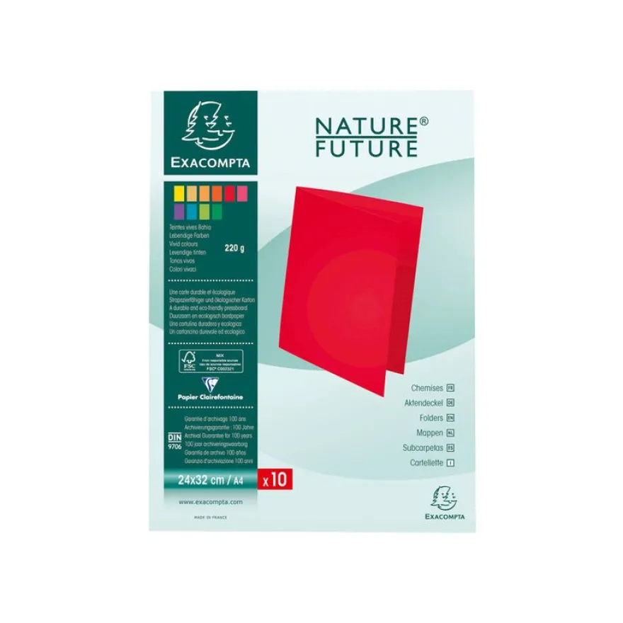 Exacompta Rock"s - 10 Chemises - 210 gr - pour 200 feuilles - couleurs assorties