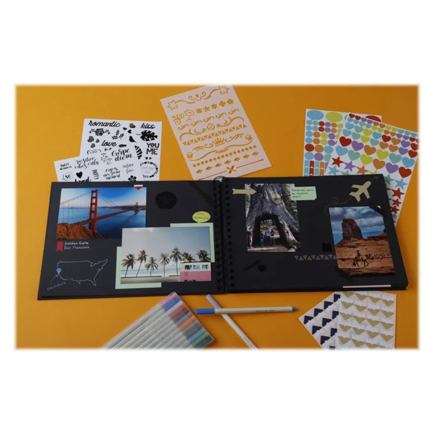 Exacompta ScrapAddict - Album scrapbooking - 32 x 22 cm - 70 pages noires