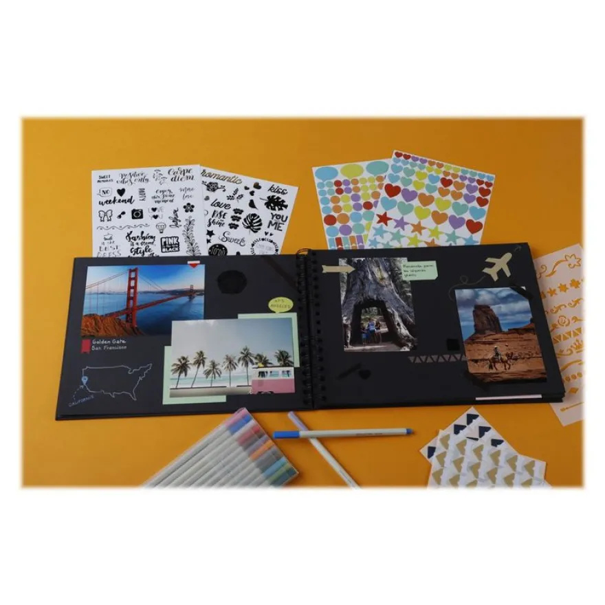 Exacompta ScrapAddict - Album scrapbooking - 32 x 22 cm - 70 pages noires