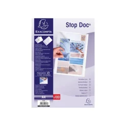 Exacompta Stop Doc - 100 Pochettes coin - A4 - 11/100 - cristal