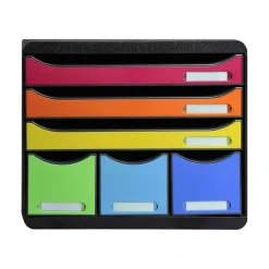 Exacompta Store-Box - Module de classement à l'italienne 6 tiroirs - arlequin