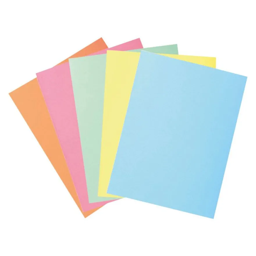 Exacompta Super 210 - 50 Chemises 2 rabats - 210 gr - couleurs pastels assorties