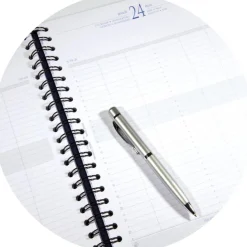 Exacompta Time 29W - 1 jour par page - reliure à anneaux métalliques - bureau - A4 - toilé - bleu