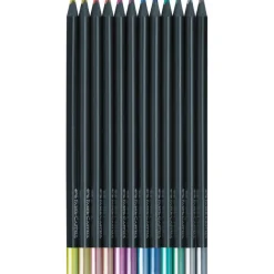 Faber Castell - 12 crayons de couleur - Black Edition Metallic