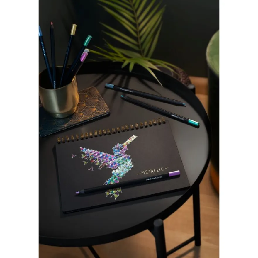 Faber Castell - 12 crayons de couleur - Black Edition Metallic