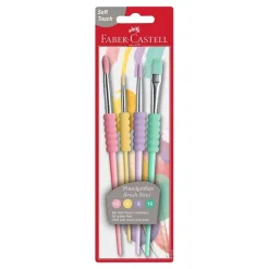 Faber Castell - Pack de 4 pinceaux de taille différente - soft touch - couleurs assorties