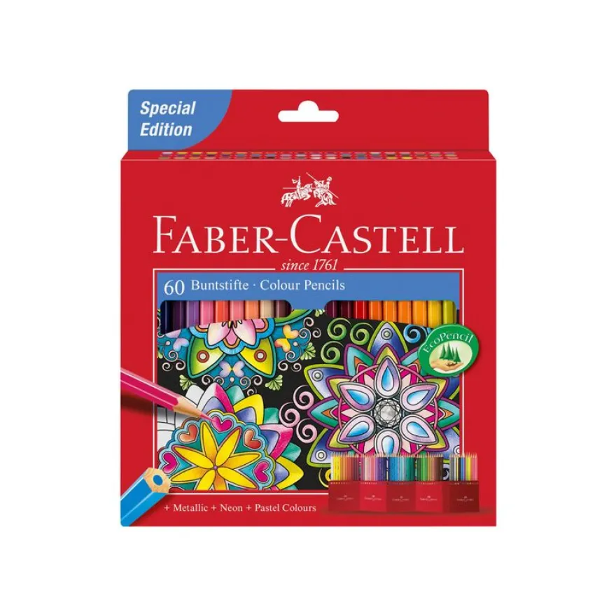Faber-Castell - 60 Crayons de couleur - édition spéciale château