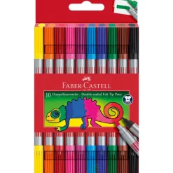 Faber-Castell - 10 feutres double pointe (fine et épaisse)