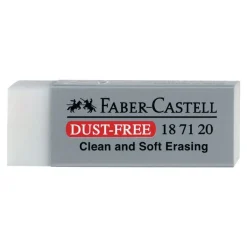 Faber-Castell - Gomme douce en plastique - Sans résidus - Dimensions : 6,3 x 2,2 x 1,2 cm - Blanc