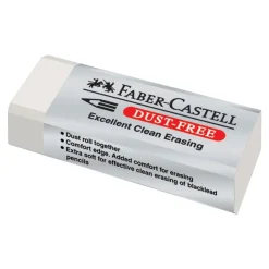 Faber-Castell - Gomme douce en plastique - Sans résidus - Dimensions : 6,3 x 2,2 x 1,2 cm - Blanc