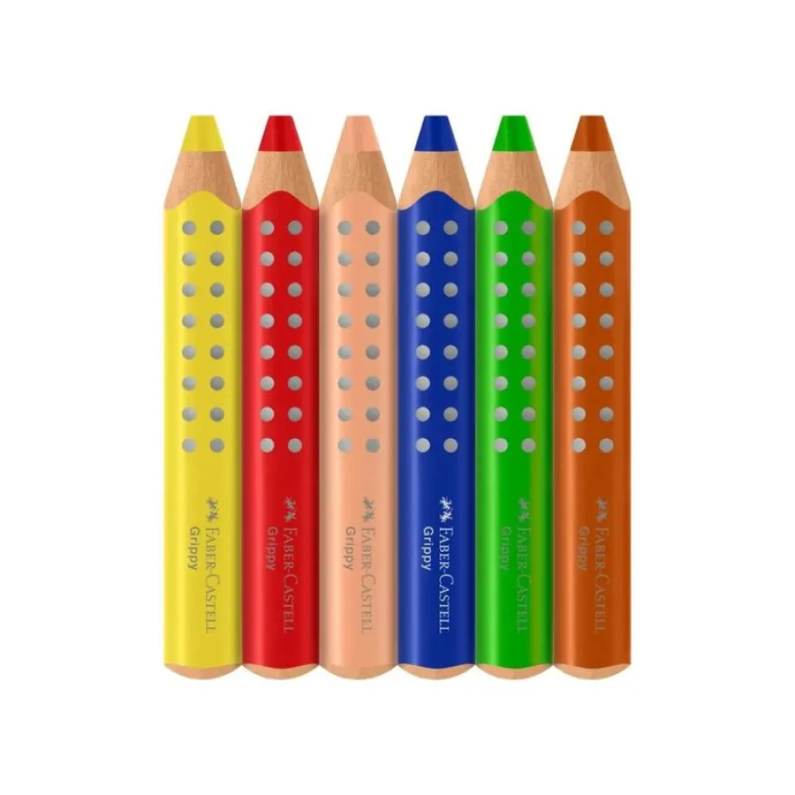 Faber-Castell - Grippy - 6 crayons couleur