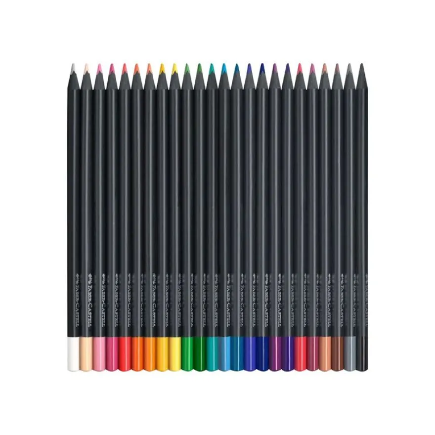 Faber-Castell Black Edition - 24 crayons de couleur - couleurs assorties