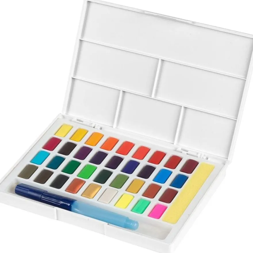 Faber-Castell Creative Studio - 36 demi-godets de peinture aquarellable - couleurs assorties