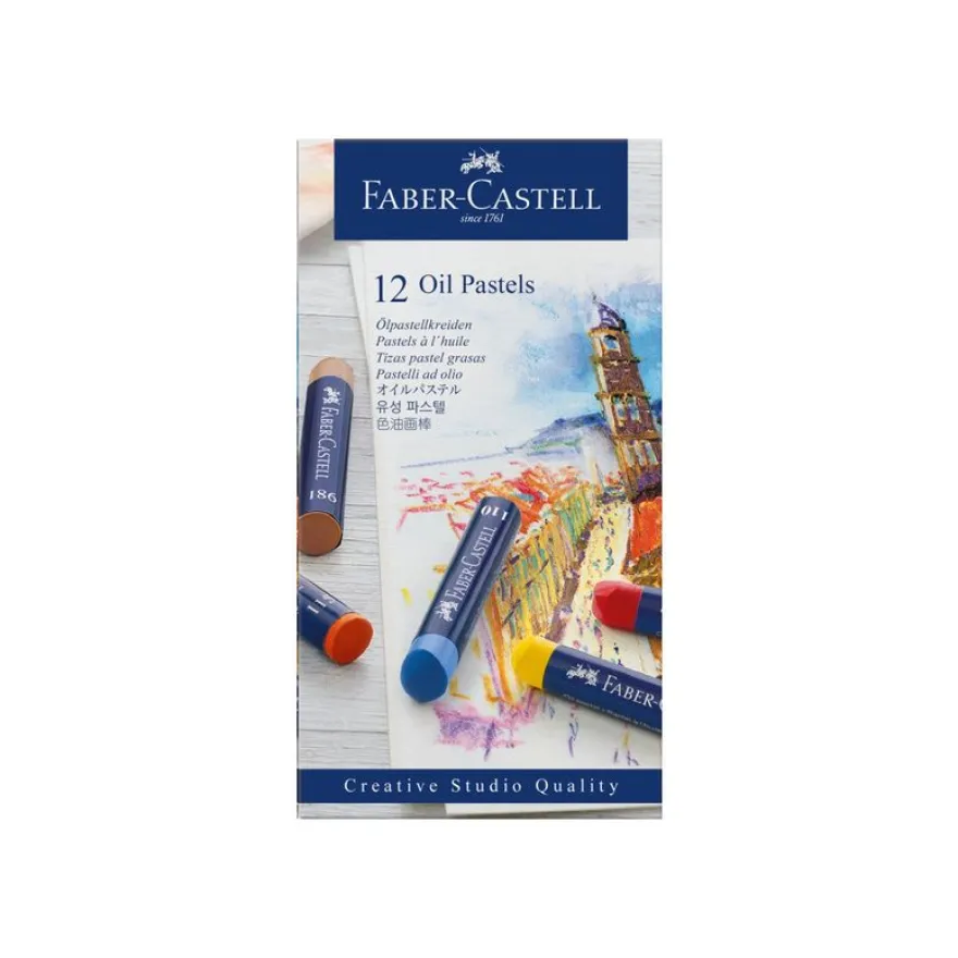 Faber-Castell Creative Studio - 12 pastels à l'huile - couleurs assorties