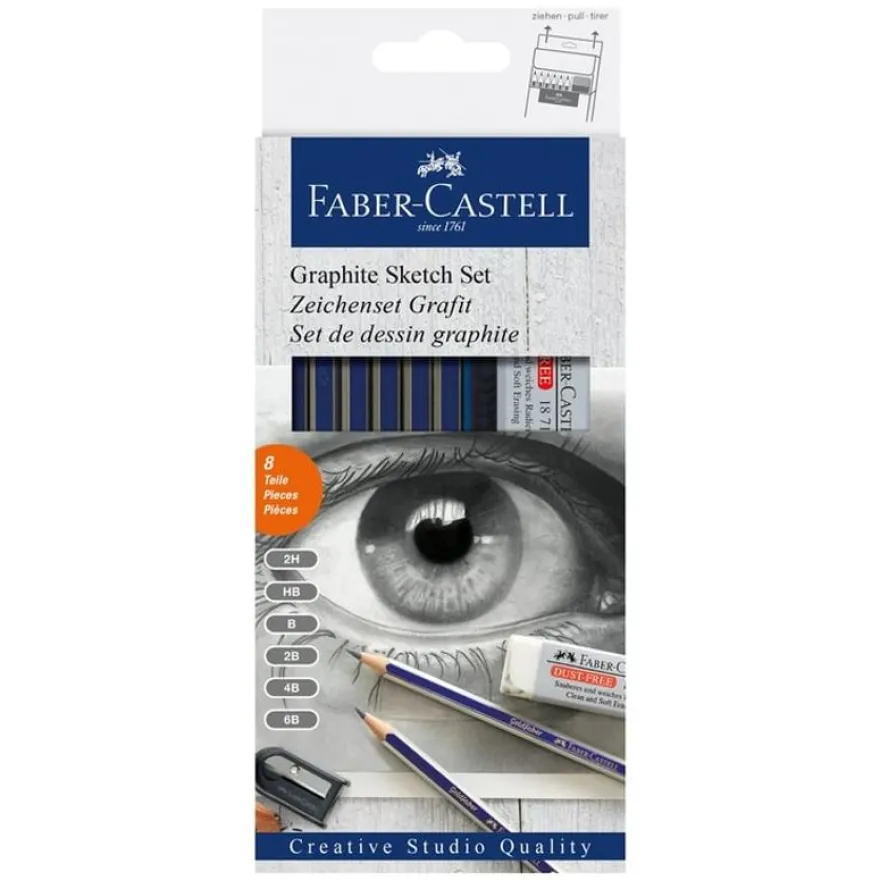 Faber-Castell Goldfaber - Set de 6 crayons graphites - 2B, 2H, 4B, 6B, B, HB
