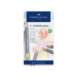 Faber-Castell Goldfaber Aqua - 12 Crayons de couleur aquarellables - couleurs pastels assorties