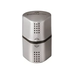 Faber-Castell Grip - Taille-crayon - 3 trous - Avec réservoir - Argent