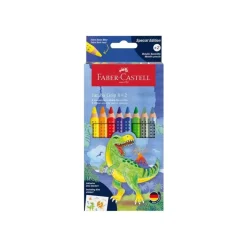 Faber-Castell Jumbo Grip - 10 crayons de couleur - dinosaure