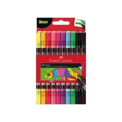 Faber-Castell Neon - 10 feutres double pointe (fine et épaisse)