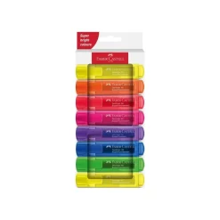 Faber-Castell Superfluorescent - Pack de 8 surligneurs - couleurs néon assorties - encre à l'eau - 1-2-5 mm