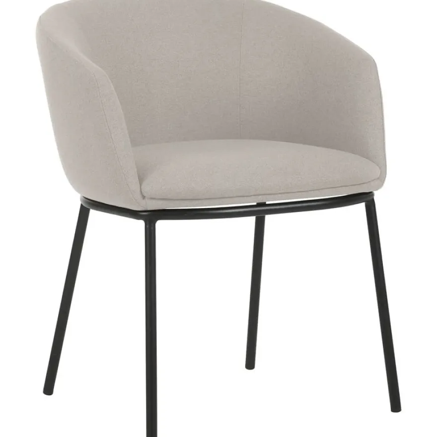 Fauteuil ARCO - 4 pieds métal - beige lin