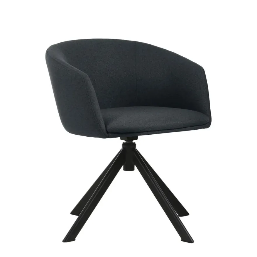 Fauteuil ARCO - pied pyramidal - bleu nuit