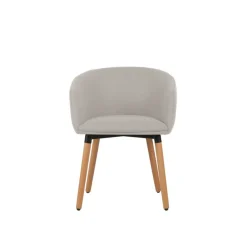 Fauteuil ARCO - Tissu non feu - 4 pieds bois - beige lin