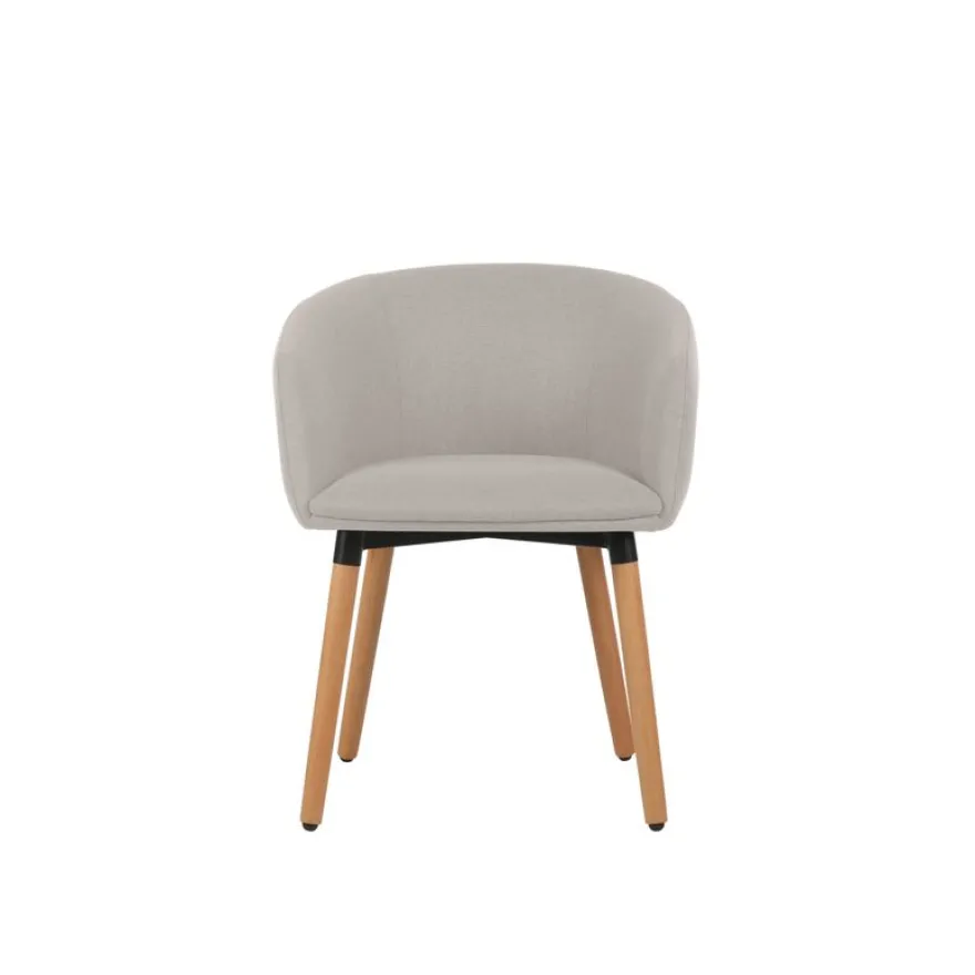 Fauteuil ARCO - Tissu non feu - 4 pieds bois - beige lin