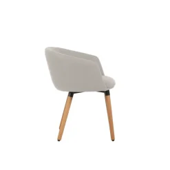 Fauteuil ARCO - Tissu non feu - 4 pieds bois - beige lin