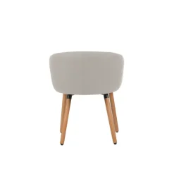 Fauteuil ARCO - Tissu non feu - 4 pieds bois - beige lin