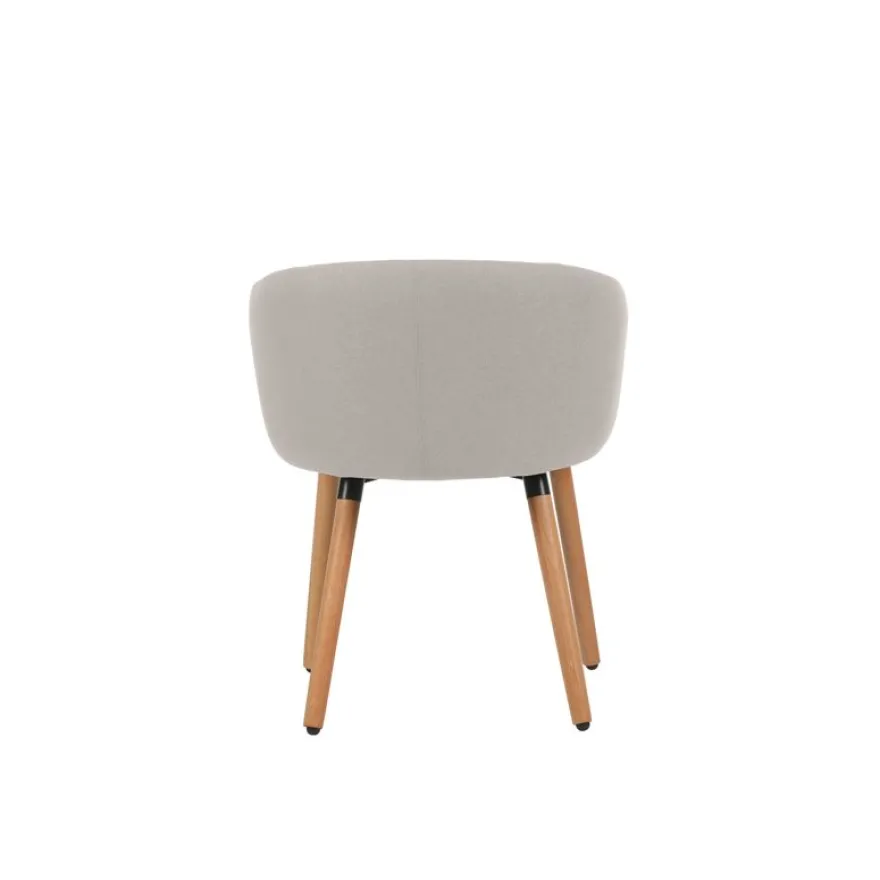 Fauteuil ARCO - Tissu non feu - 4 pieds bois - beige lin