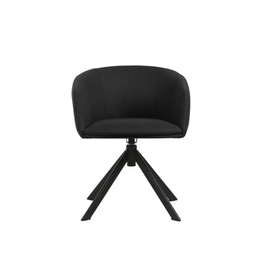 Fauteuil ARCO - Tissu non feu - pieds pyramidal - gris poivre