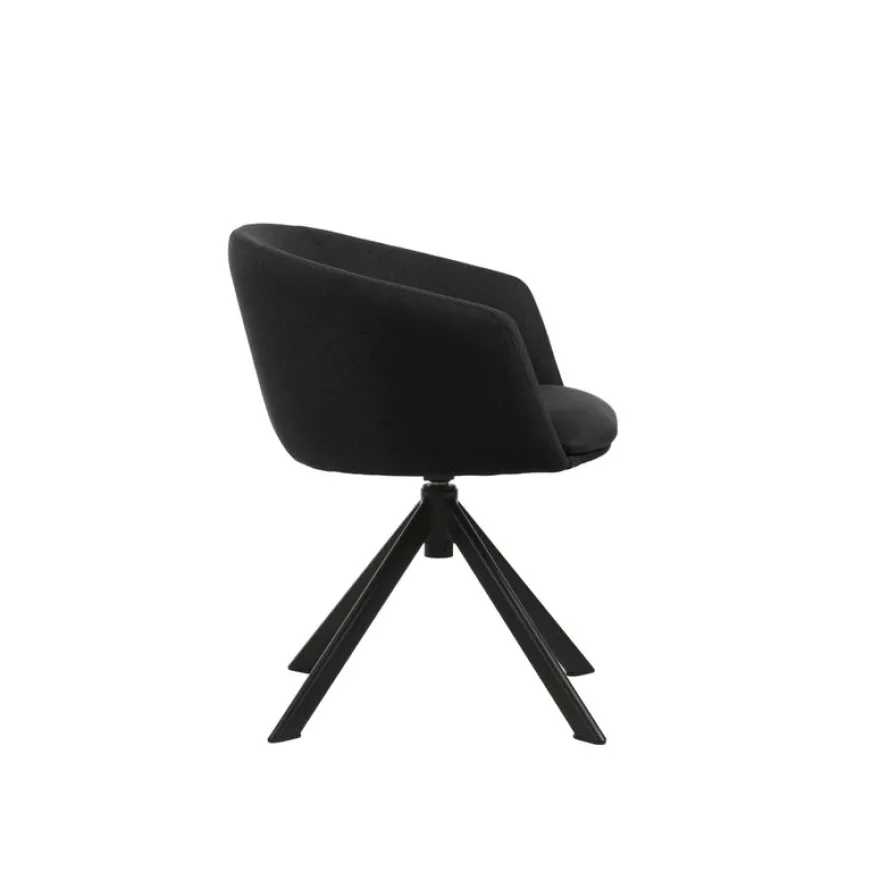 Fauteuil ARCO - Tissu non feu - pieds pyramidal - gris poivre