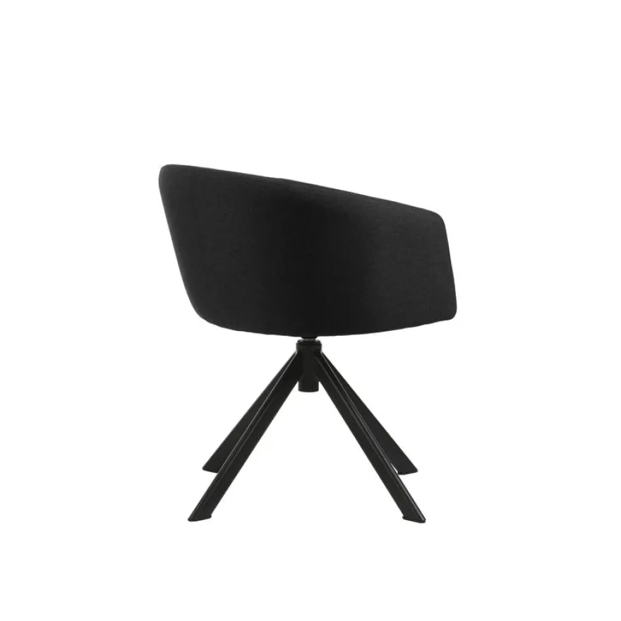Fauteuil ARCO - Tissu non feu - pieds pyramidal - gris poivre