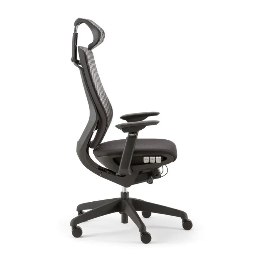 Fauteuil de bureau ALEA - accoudoirs - appuie-tête - noir