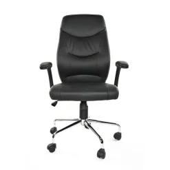 Fauteuil de bureau ATHENA - accoudoirs rabattables - appui-tête intégré - noir