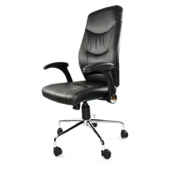 Fauteuil de bureau ATHENA - accoudoirs rabattables - appui-tête intégré - noir