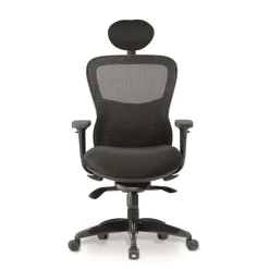 Fauteuil de bureau ATHOS - accoudoirs réglables - appuie-tête réglable - noir