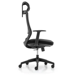 Fauteuil de bureau CASSIOPEA - accoudoirs - appuie-tête - noir