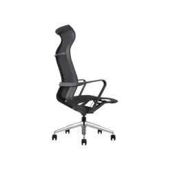 Fauteuil de bureau CHARLES - accoudoirs fixes - appui-tête intégré - noir