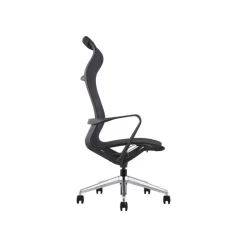 Fauteuil de bureau CHARLES - accoudoirs fixes - appui-tête intégré - noir