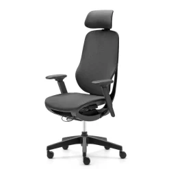 Fauteuil de bureau ELLE - accoudoirs - appuie-tête - noir