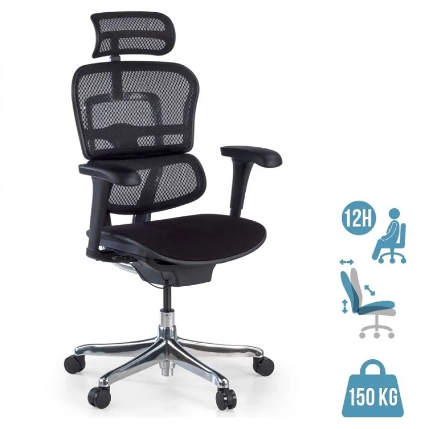 Fauteuil de bureau ERGOHUMAN Ultra - Assise tissu - noir